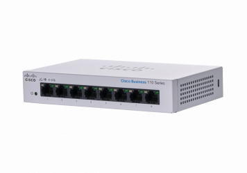 Switch Cisco Gigabit Ethernet Business 110, 8 Puertos 10/100/1000Mbps, 16 Gbit/s, 8000 Entradas - No Administrable 