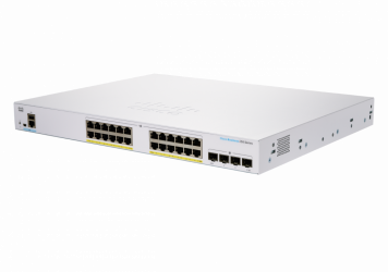 Switch Cisco Gigabit Ethernet Business 250, 24 Puertos PoE 10/100/1000Mbps + 4 Puertos SFP, 370W, 56 Gbit/s, 8000 Entradas - Administrable 