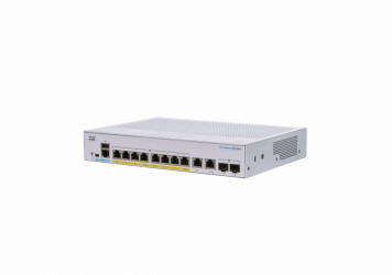 Switch Cisco Gigabit Ethernet Business CBS250, 8 Puertos PoE+ 10/100/1000 + 2 Puertos SFP, 1000 Mbit/s, 8.000 Entradas - Administrable 