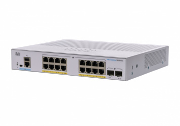 Switch Cisco Gigabit Ethernet Business 350, 16 Puertos PoE 10/100/1000Mbps + 2 Puertos SFP, 20 Gbit/s, 16.000 Entradas - Administrable 
