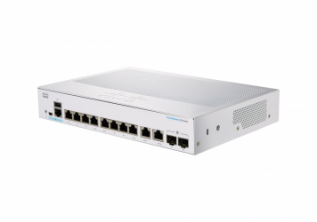 Switch Cisco Gigabit Ethernet Business 350, 8 Puertos PoE+ 10/100/1000Mbps + 2 Puertos SFP, 20 Gbit/s, 16.000 Entradas - Administrable 