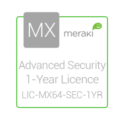 Cisco Meraki Licencia de Seguridad Avanzada y Soporte, 1 Licencia, 1 Año, para MX64 