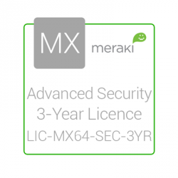 Cisco Meraki Licencia de Seguridad Avanzada y Soporte, 1 Licencia, 3 Años, para MX64 