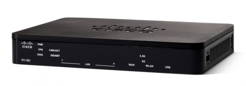 Router Cisco con Firewall RV160 VPN, Alámbrico, 4x RJ-45 