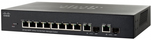 Switch Cisco Fast Ethernet SF302-08PP PoE+, 8 Puertos 10/100Mbps, 5.6 Gbit/s, 16.384 Entradas - Administrable 