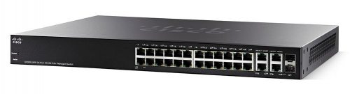 Switch Cisco Fast Ethernet SF350-24P Small Business, 24 Puertos PoE 10/100Mbps + 2 Puertos SFP, 12.8Gbit/s, 16.384 Entradas - Administrable 