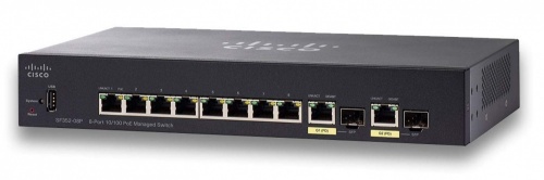 Switch Cisco Fast Ethernet Small Business SF352-08P, 8 Puertos 10/100Mbps + 2 Puertos SFP, 5.6 Gbit/s, 16.384 Entradas - Administrable 