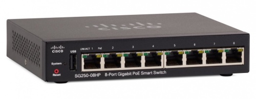 Switch Cisco Gigabit Ethernet SG250-08HP, 8 Puertos 10/100/1000Mbps, 16 Gbit/s, 8000 Entradas - Administrable 
