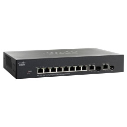 Switch Cisco Gigabit Ethernet SG300-10PP PoE+, 8 Puertos 10/100/1000Mbps + 2 Puertos SFP, 20 Gbit/s, 16.384 Entradas - Administrable 
