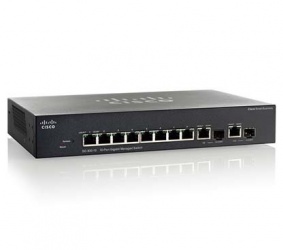 Switch Cisco Gigabit Ethernet SG350-10MP, 8 Puertos 10/100/1000Mbps + 2 Puertos SFP, 20 Gbit/s, 16.384 Entradas - Administrable 