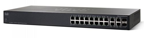 Switch Cisco Gigabit Ethernet SG350-20, 16 Puertos 10/100/1000Mbps + 2 Puertos SFP, 40 Gbit/s, 16.384 Entradas - Administrable 
