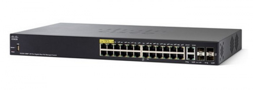 Switch Cisco Gigabit Ethernet SG350-28P PoE 195W , 24 Puertos 10/100/1000Mbps + 2 Puertos SFP+, 56 Gbit/s, 16.384 Entradas - Administrable 