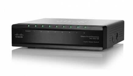 Switch Cisco Gigabit Ethernet SG200-08, 10/100/1000Mbps, 13.6Gbit/s, 8 Puertos, 8000 Entradas – Administrable 
