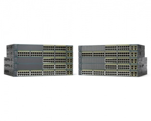 Switch Cisco Fast Ethernet Catalyst 2960-Plus, 24 Puertos 10/100 + 2 Puertos SFP - Administrable 