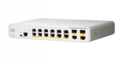Switch Cisco Gigabit Ethernet Catalyst 2960-C PoE 2x Dual Uplink LAN Base, 12 Puertos 10/100/1000Mbps + 2 Puertos SFP+, 8000 Entradas - Administrable 