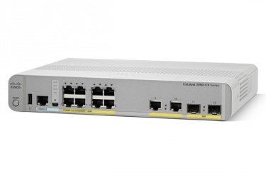 Switch Cisco Gigabit Ethernet Catalyst 2960-CX PoE LAN Base, 8 Puertos 10/100/1000Mbps + 2 Puertos SFP, 12 Gbit/s - No Administrable 