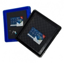 Clean Step Kit de Tapete Sanitizante CSGO-2, Negro ― Incluye Charola de Secado, Esponja, Adhesivos y Ventosas 