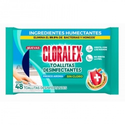 Cloralex Toallas Desinfectantes Húmedas, 48 Piezas 