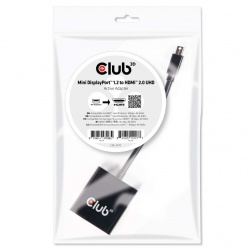 Club 3D Adaptador Mini DisplayPort Macho - HDMI Hembra, Negro 