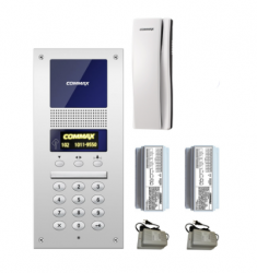 Commax Kit Audiportero Interfon, Alámbrico, Gris, incluye Commax Frente de Calle, Intercomunicadores y Distribuidores 