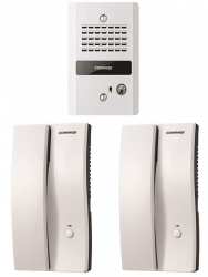 Commax Kit Audioportero Interfon, Alámbrico, Blanco, incluye Frente de Calle/2 Equipos de Interfon 