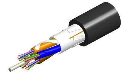 CommScope Cable de Fibra Óptica OS2 de 12 Hilos, Negro - Precio por Metro 