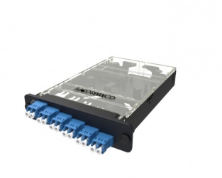 CommScope Módulo de 6 Adaptadores de Fibra Óptica LC Dúplex, Negro/Azul 