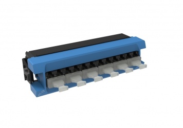 CommScope Panel de 12 Adaptadores de Fibra Óptica LC Multimodo, Negro/Azul 