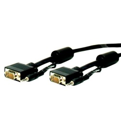 Comprehensive Cable VGA + 3.5mm Macho - VGA + 3.5mm Macho, 4.5 Metros, Negro 