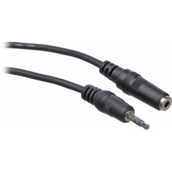 Comprehensive Cable AUX 3.5mm Macho - 3.5mm Hembra, 1.8 Metros, Negro 