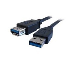 Comprehensive Cable USB A Macho - USB A Hembra, 90cm, Negro 