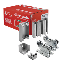 Comunello Kit de Montaje 19912324 para Puerta Deslizable, Acero Galvanizado 