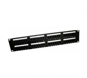 ConduNet Panel de Parcheo Cat6, 48 Puertos RJ-45, 2U, Negro 