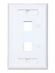 ConduNet Placa de Pared de 2 Puertos, Blanco 