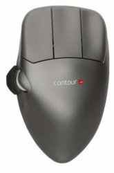 Mouse Contour Óptico Grande Derecha, Inalámbrico, USB, 1200 DPI, Gris 