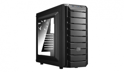 Gabinete Cooler Master CMP 500 con Ventana, Midi-Tower, ATX/Micro ATX/Mini-ITX, USB 3.0, sin Fuente, Negro 