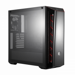 Gabinete Cooler Master MasterBox MB520 TG, Midi-Tower, ATX/Micro-ATX/Mini-ITX, USB 3.0, sin Fuente, 1 Ventilador Instalado, Negro/Rojo 