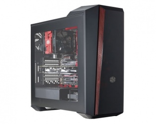 Gabinete Cooler Master MasterBox 5t con Ventana, Midi-Tower, ATX/Micro-ATX/Mini-ATX, USB 3.0, sin Fuente, Negro/Rojo 