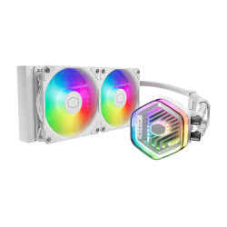 Cooler Master MasterLiquid 240 ATMOS White AIO Enfriamiento Líquido para CPU, 2x 120mm, hasta 2500RPM, Blanco  
