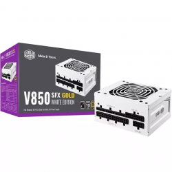 Fuente de Poder Cooler Master V850 SFX Gold 80 PLUS, 24-pin ATX, 92mm, 850W, Blanco 