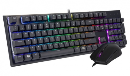 Kit Gamer de Teclado y Mouse Cooler Master MasterSet MS121, Alámbrico, USB, Negro (Inglés) 