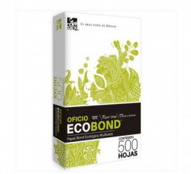 Copamex Papel Ecobond 75grs, 10x 500 Hojas de Tamaño Oficio, Blanco 