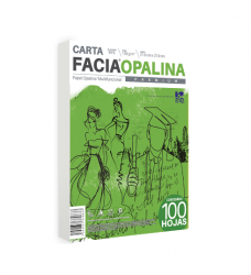 Copamex Papel Facia Opalina 120g/m², 100 Hojas de Tamaño Carta, Blanco 