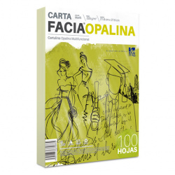 Copamex Papel Facia Opalina Cartulina 225g/m², 100 Hojas de Tamaño Carta, Blanco 