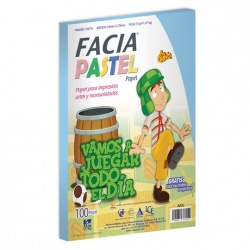 Copamex Papel Facia Pastel 75g/m², 100 Hojas de Tamaño Carta, Azul 