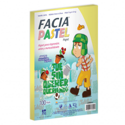 Copamex Papel Facia Pastel 75g/m², 100 Hojas de Tamaño Carta, Color Canario 