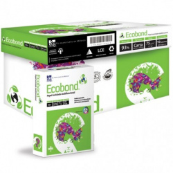 Copamex Papel Bond Ecológico Ecobond Blancura 93% 75g/m², 5000 Hojas de Tamaño Oficio, Blanco 