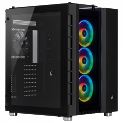 Gabinete Corsair Crystal 680X con Ventana RGB, Midi-Tower, ATX/EATX/Micro-ATX/Mini-ITX, USB 3.1, sin Fuente, 3 Ventiladores RGB Instalados, Negro 