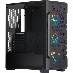 Gabinete Corsair iCUE 220T RGB Airflow con Ventana, Midi-Tower, ATX/Micro-ATX/Mini-ITX, USB 3.2, sin Fuente, Negro 