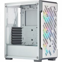 Gabinete Corsair iCUE 220T RGB Airflow, Midi-Tower, ATX/Micro-ATX/Mini-ITX, USB 3.0, sin Fuente, 3 Ventiladores Instalados, Blanco  